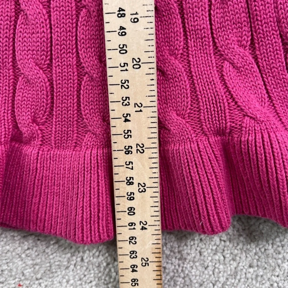 NEW Ralph Lauren Dress Girls Size 6 Pink Cable Knit Short Sleeve Ruffle Hem Prep